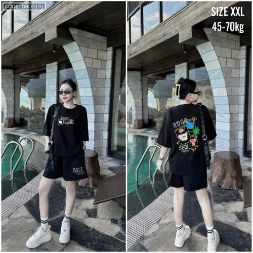 Đồ bộ quần đùi  áo tay ngắn in chữ sez...