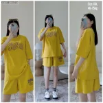 Đồ bộ quần đùi áo tay ngắn in chữ Singal
