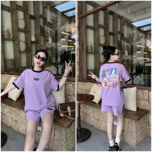 Đồ bộ quần đùi áo tay ngắn in có line thể thao