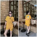 Đồ bộ quần đùi áo tay ngắn in có line thể thao