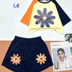Đồ bộ quần đùi áo tay ngắn in hình bông hoa lớn