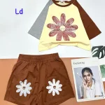 Đồ bộ quần đùi áo tay ngắn in hình bông hoa lớn