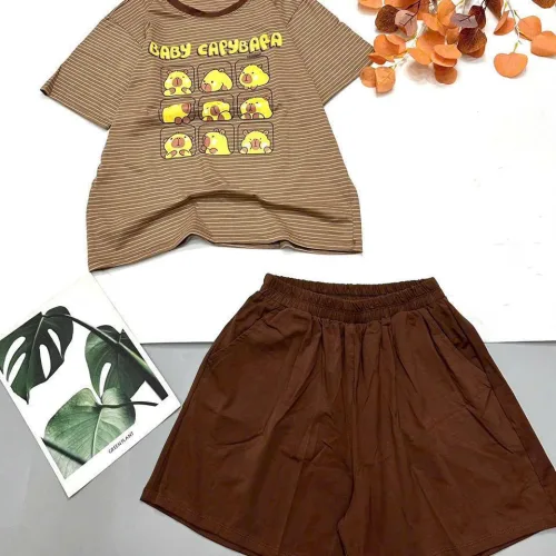 Đồ bộ quần đùi áo tay ngắn in hình capybara