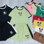 Đồ bộ quần đùi áo tay ngắn in hình chươt Mickey nhỏ