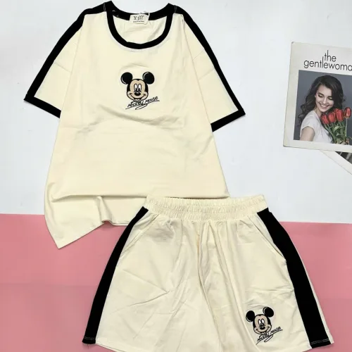 Đồ bộ quần đùi áo tay ngắn in hình chươt Mickey nhỏ