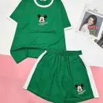Đồ bộ quần đùi áo tay ngắn in hình chươt Mickey nhỏ