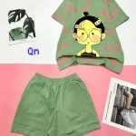Đồ bộ quần đùi áo tay ngắn in hình cô bé chữ cute