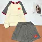 Đồ bộ quần đùi áo tay ngắn in hình cờ Việt Nam