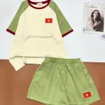 Đồ bộ quần đùi áo tay ngắn in hình cờ Việt Nam