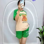 Đồ bộ quần đùi  áo tay ngắn in hình gấu