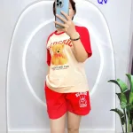 Đồ bộ quần đùi  áo tay ngắn in hình gấu