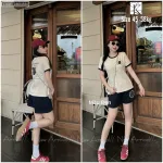 Đồ bộ quần đùi áo tay ngắn in hình gấu pooh trên áo quần