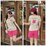 Đồ bộ quần đùi áo tay ngắn in hình gấu pooh trên áo quần