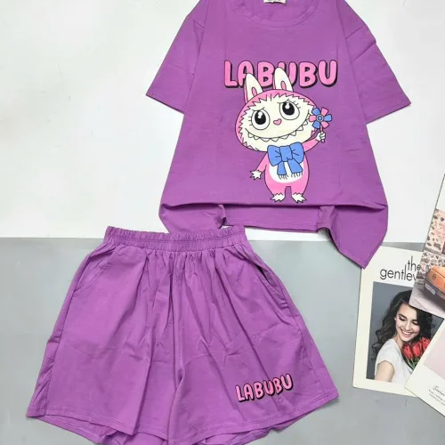Đồ bộ quần đùi áo tay ngắn in hình labubu
