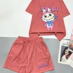 Đồ bộ quần đùi áo tay ngắn in hình labubu