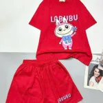 Đồ bộ quần đùi áo tay ngắn in hình labubu