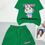 Đồ bộ quần đùi áo tay ngắn in hình labubu