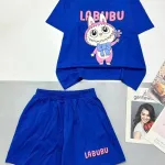 Đồ bộ quần đùi áo tay ngắn in hình labubu