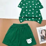 Đồ bộ quần đùi áo tay ngắn in hình nhiều chú gấu