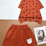 Đồ bộ quần đùi áo tay ngắn in hình nhiều chú gấu