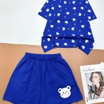 Đồ bộ quần đùi áo tay ngắn in hình nhiều chú gấu