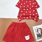 Đồ bộ quần đùi áo tay ngắn in hình nhiều chú gấu
