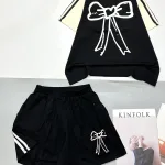 Đồ bộ quần đùi áo tay ngắn in hình nơ lớn