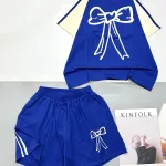 Đồ bộ quần đùi áo tay ngắn in hình nơ lớn