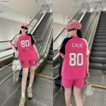 Đồ bộ quần đùi áo tay ngắn in hình số 80