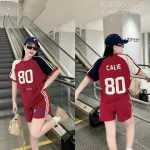 Đồ bộ quần đùi áo tay ngắn in hình số 80