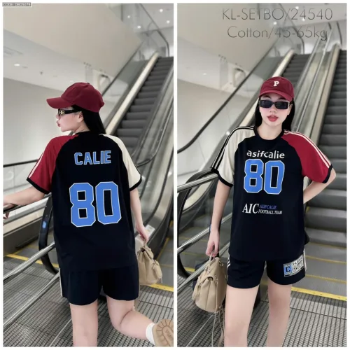 Đồ bộ quần đùi áo tay ngắn in hình số 80