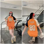 Đồ bộ quần đùi áo tay ngắn in hình số 80