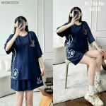 Đồ bộ quần đùi áo tay ngắn in hình thỏ bên hông lớn