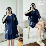 Đồ bộ quần đùi áo tay ngắn in hình thỏ bên hông lớn