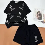 Đồ bộ quần đùi áo tay ngắn in hình thỏ chữ