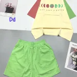 Đồ bộ quần đùi áo tay ngắn in hình trái đất tay hai màu