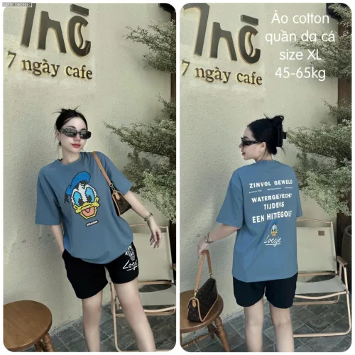 Đồ bộ quần đùi áo tay ngắn in hình vịt
