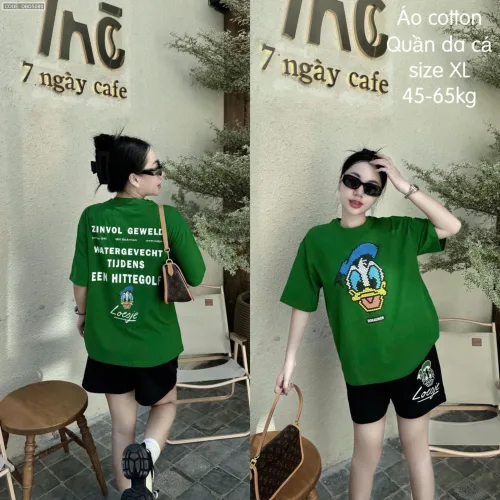 Đồ bộ quần đùi áo tay ngắn in hình vịt