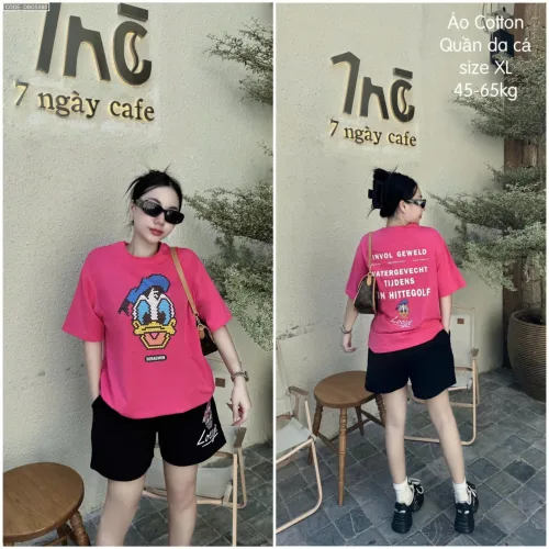 Đồ bộ quần đùi áo tay ngắn in hình vịt