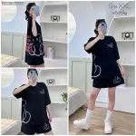 Đồ bộ quần đùi áo tay ngắn in quần