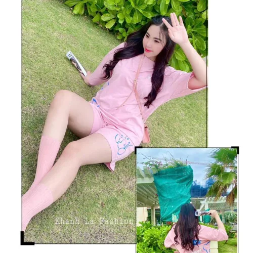 Đồ bộ quần đùi áo tay ngắn in quần