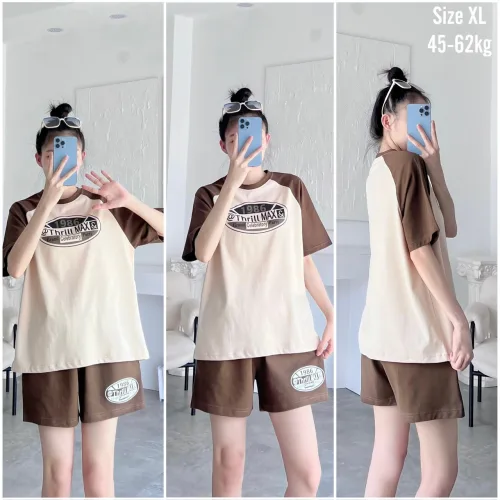 Đồ bộ quần đùi áo tay ngắn in số 1986