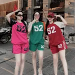 Đồ bộ quần đùi áo tay ngắn in số 52