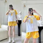 Đồ bộ quần đùi áo tay ngắn in số 8 tay áo cùng màu quần