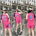 Đồ bộ quần đùi áo tay ngắn in số 8 và 24 tay 2 màu