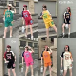 Đồ bộ quần đùi áo tay ngắn in số 8 và 24 tay 2 màu