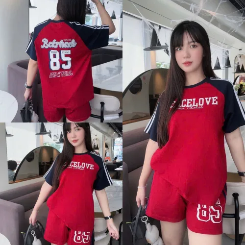 Đồ bộ quần đùi áo tay ngắn in số 85