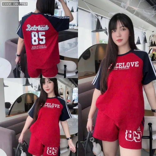 Đồ bộ quần đùi  áo tay ngắn in số 85 thể thao