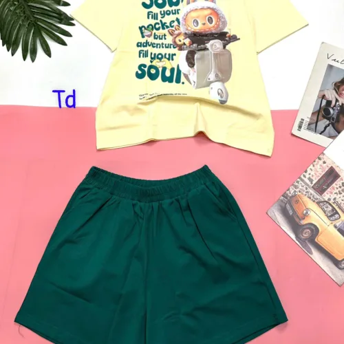 Đồ bộ quần đùi áo tay ngắn in thỏ đi xe máy