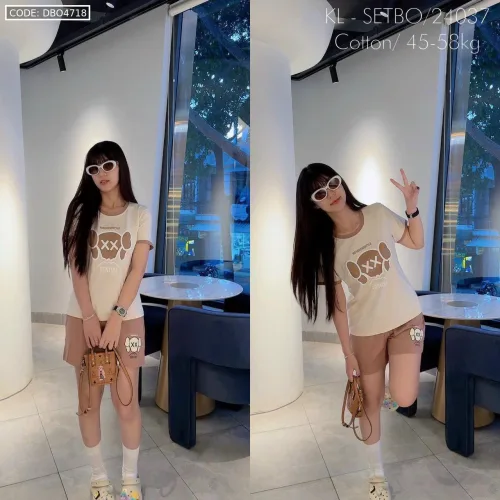 Đồ bộ quần đùi áo tay ngắn in XX